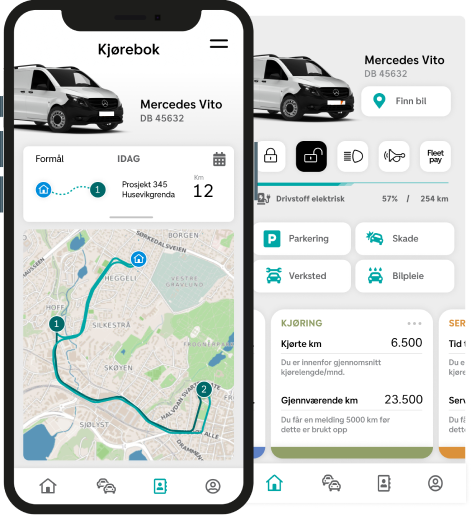 Screenshot of car app