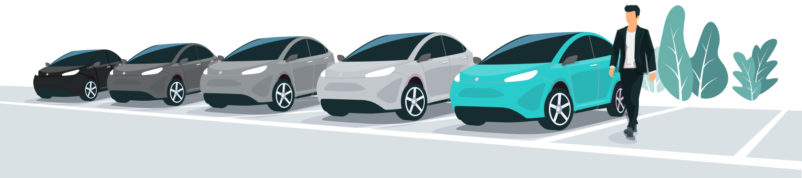 Illustration of cars on a parking lot