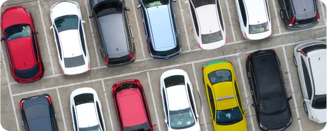 Cars on a parking lot